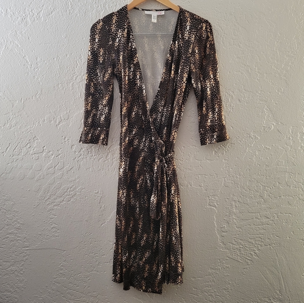 DVF Silk Wrap Dress Print Size 6